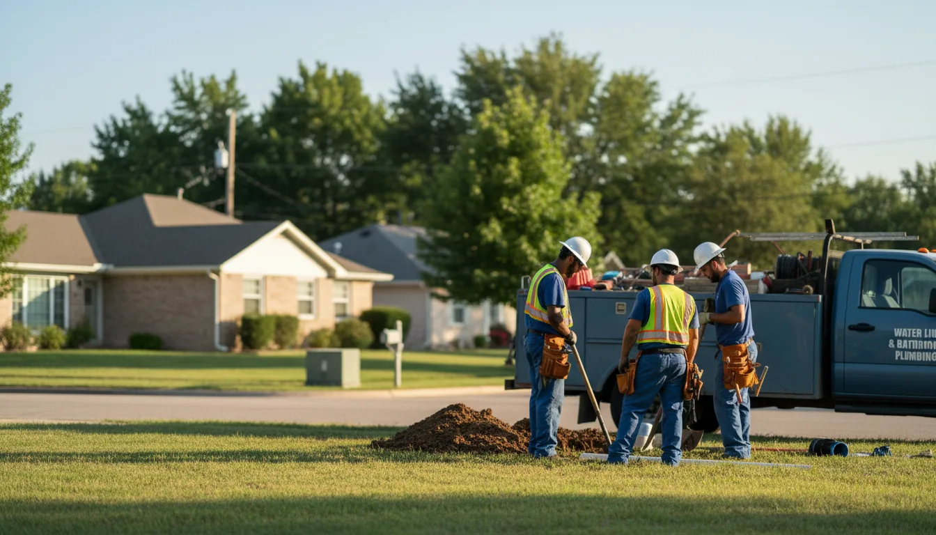 Residential water line and bathroom plumbing service in Green, OH
